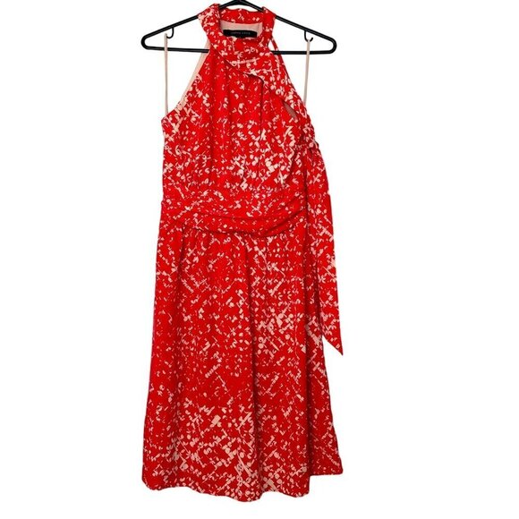 Cynthia Steffe Dresses & Skirts - Cynthia Steffe Red White Halter Tie Neck Dress, Size 4